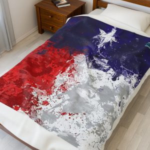Painted Texas Flag Plush Blanket